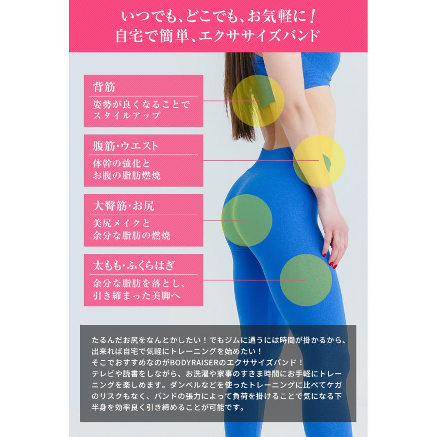 BODY RAISER エクササイズバンド ゴムバンド 強度別3本セット