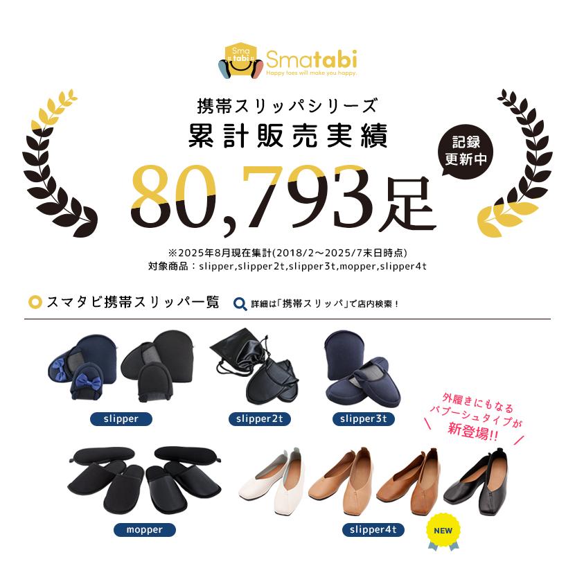 携帯 スリッパ 薄型 メンズ レディース 黒 フラットタイプ 上履き 合皮 レザー ファブリック 生地 ルームシューズ ポーチ 洗える 衝撃吸収 室内履き「meru」 | Smatabi | 04