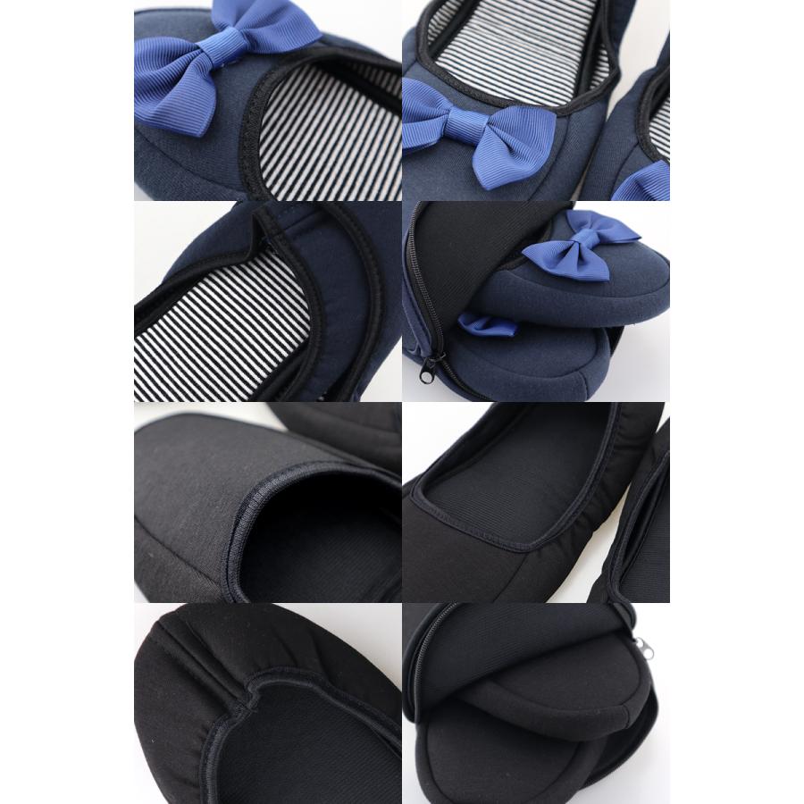 Smatabi 携帯 スリッパ 黒 紺 折りたたみ スリッパ 幼稚園 かわいい