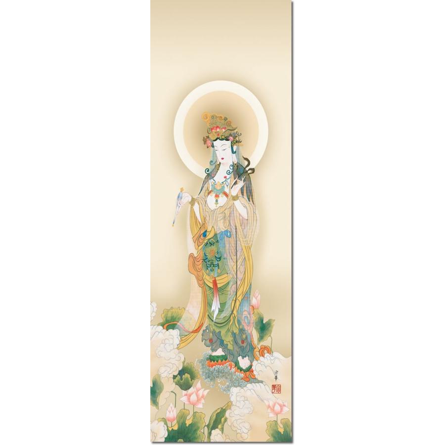 仏事用掛軸 蓮上観音 大森宗華 尺三 床の間 掛け軸 モダン オシャレ 高級 日本製 表装 吊るし インテリア 飾り 菩薩 1me1 K114 掛け軸のほなこてyahoo 店 通販 Yahoo ショッピング