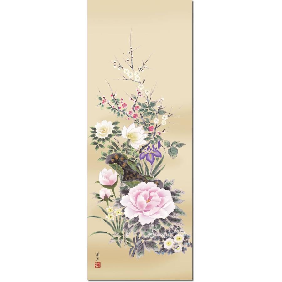 掛軸 掛け軸 四季花 吉井蘭月 花鳥掛軸送料無料 尺五 桐箱 本表装 床の間 和室 飾る 日常掛け お洒落 モダン 表装 A1 058 掛け軸のほなこてyahoo 店 通販 Yahoo ショッピング