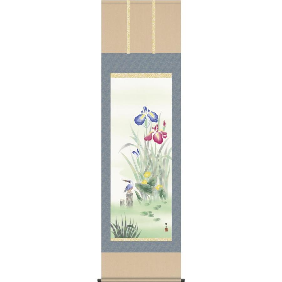 在庫一掃 掛軸 掛け軸 菖蒲にかわせみ 長江桂舟 花鳥掛軸送料無料 尺五 桐箱 本表装 夏用掛け軸 床の間 和室 飾る オシャレ モダン 表装 第1位獲得 Www Maxipiso Com Ar