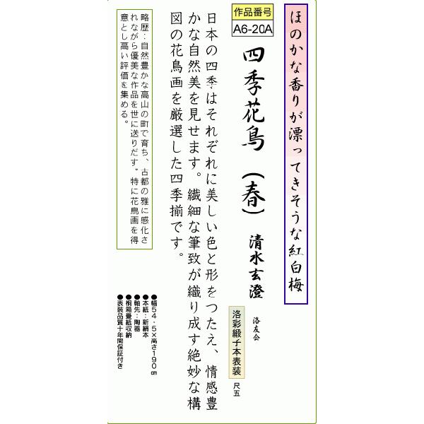掛軸 掛け軸-四季花鳥(春)/清水玄澄 花鳥掛軸送料無料(尺五)春用掛け軸