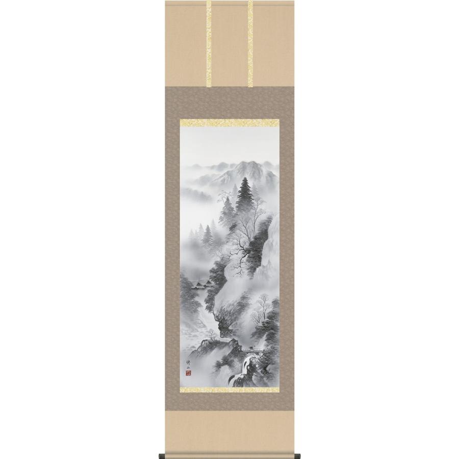 掛け軸 豊東 初政 作 彩色山 桐箱付き 掛け軸 豊東 初政 作 彩色山 桐箱付き