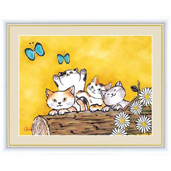 F6 風水絵額 幸福のねこ 千春 アート インテリア 安らぎ 潤い 壁掛け 送料無料 G4 An069 掛け軸のほなこてyahoo 店 通販 Yahoo ショッピング