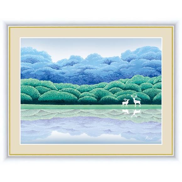 F6 森と湖のある風景絵額 湖畔清涼 竹内凛子 アート インテリア 安らぎ 潤い 壁掛け 送料無料 G4 Ca001 掛け軸のほなこてyahoo 店 通販 Yahoo ショッピング