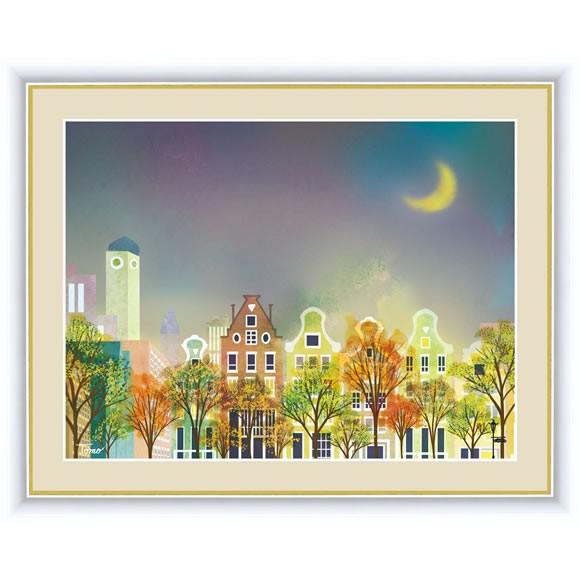 F6 街路樹のある風景絵額 月夜の街並み 横田友広 アート インテリア 安らぎ 潤い 壁掛け 送料無料 G4 Ce003 掛け軸のほなこてyahoo 店 通販 Yahoo ショッピング