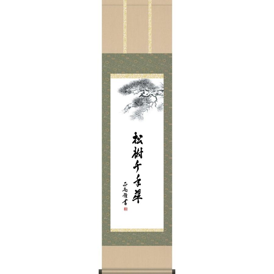 掛軸 掛け軸-松樹千年翠/黒田正庵 書 送料無料掛け軸(尺三 桐箱)茶道