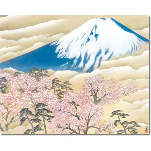 掛け軸 掛軸-[巨匠横山大観生誕150周年特別企画]冨士に桜図/横山大観（尺五横）床の間 和室 お洒落 モダン｜honakote｜03