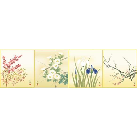 四季絵色紙4枚セット 四季淡花 Sik 069 掛け軸のほなこてyahoo 店 通販 Yahoo ショッピング