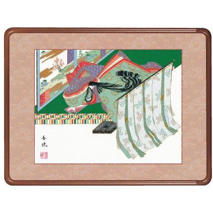 隅丸額-斎宮/西尾香悦 送料無料和額(欄間やなげしに古典画隅丸和額を