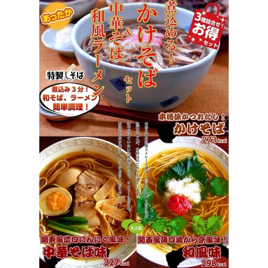 かけそば　＆　醤油ラーメン　コンビ　セット　3種6人前　煮込みそば1種　＋　関東関西しょうゆラーメン2種　特別　詰め合わせ　保存食お試しグルメ｜honba-kyusyu