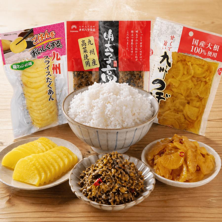 九州産・国産 ご飯が止まらない 九州おかず3種セット 明太高菜80g つぼ 