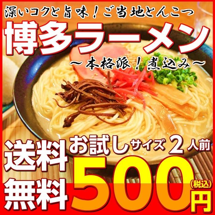 ポイント消化　博多ラーメン　500円　九州とんこつスープ　2人前セット　お取り寄せ　ご当地ラーメン　特産品　メール便商品　お試しグルメギフト｜honba-kyusyu