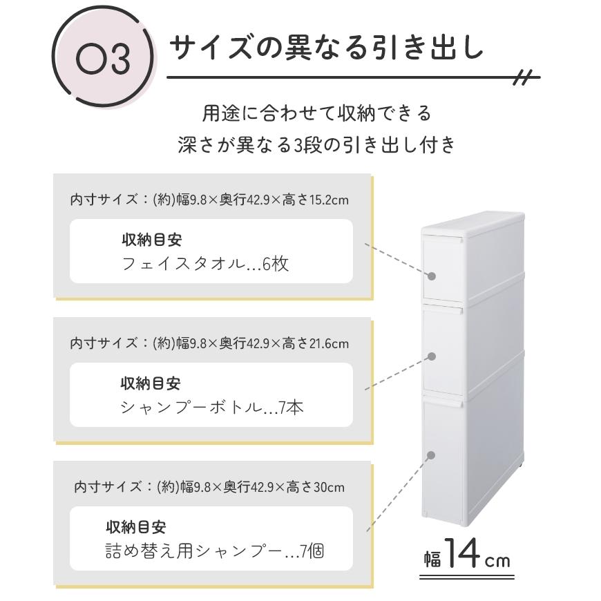 レビュー特典 すき間収納 洗面所 15cm タオル 薄型 スリムストレージ