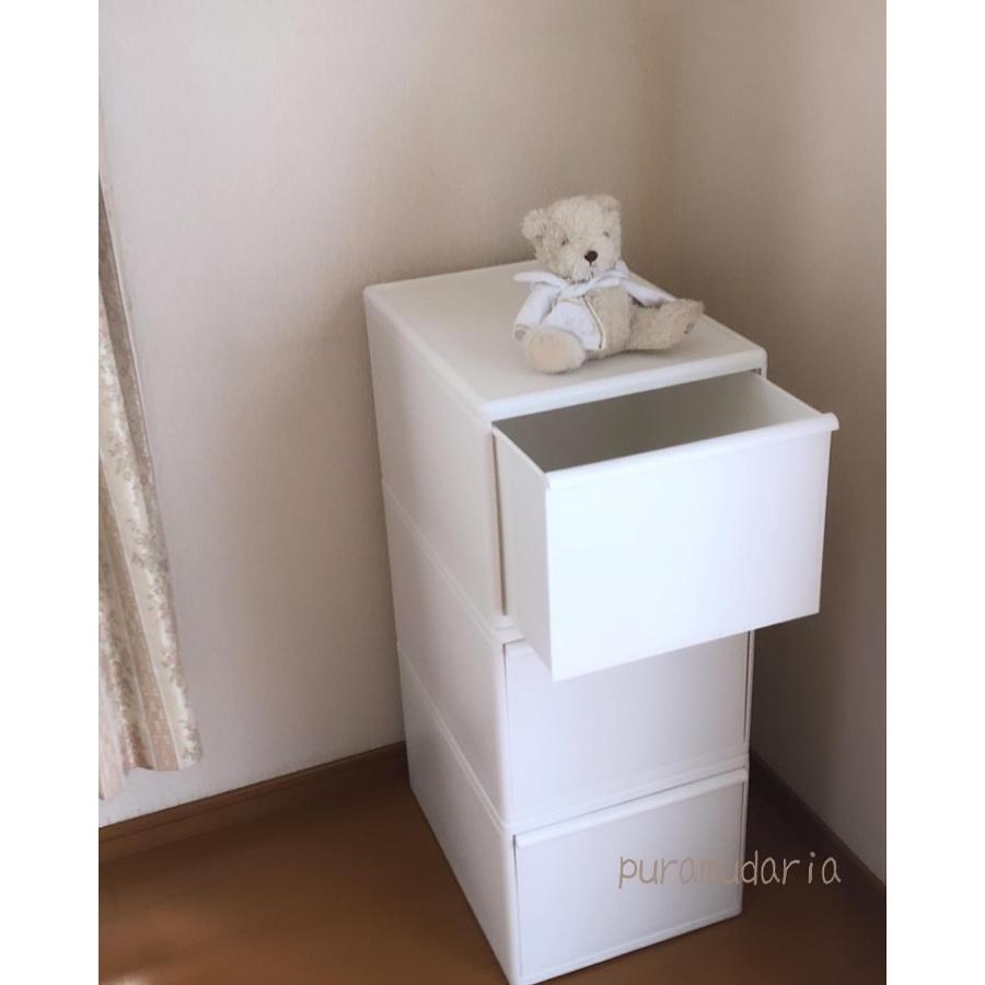 ライクイット ホワイト収納ケース ３個入り　未使用 Like-it（ライクイット） 収納ケース 引き出し 3段 3個セット 中が透け