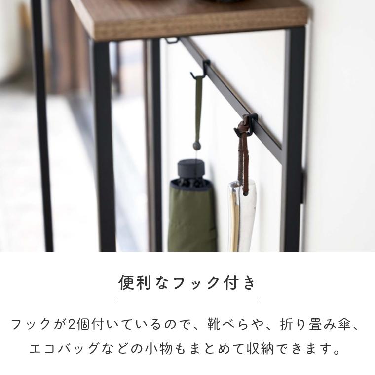 コンソールテーブル 玄関 スリム 奥行18cm tower タワー 山崎実業 木製 スチール脚 xサイドテーブル 机 デスク 廊下 壁面 小物置き ラック アイアン 省スペース｜honda-2｜08