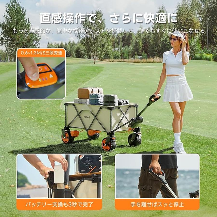 Litheli 電動キャリー ワゴン W2 PRO アウトドア キャンプ BBQ