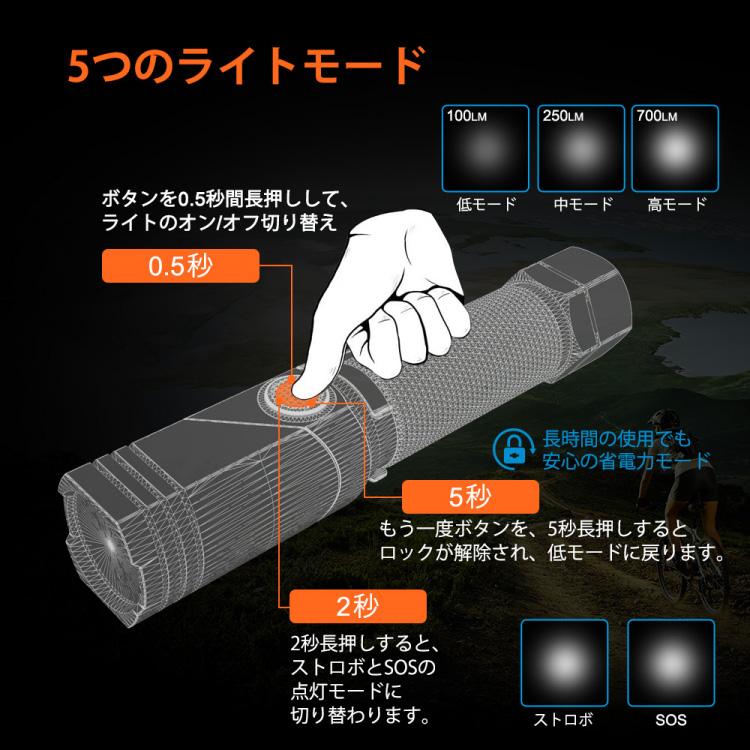Nicron B74 首振りLEDライト ブラック 700LM 充電式（4941019060707