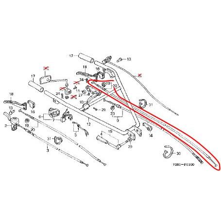 ホンダ（HONDA） ホンダ耕運機 サイドクラッチワイヤー54720-728-680