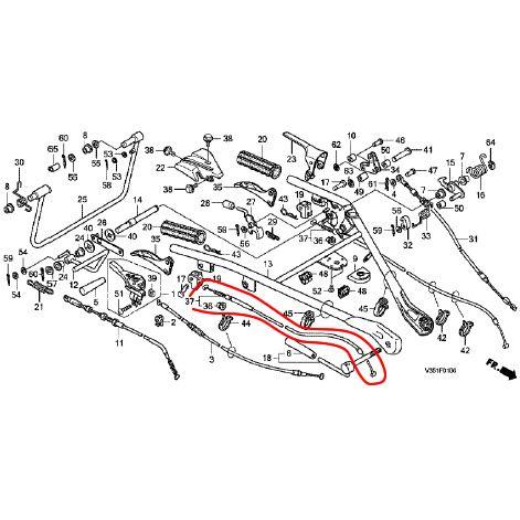 himu様 ホンダ（HONDA） ホンダ耕運機 サイドクラッチワイヤー54720-V35-000