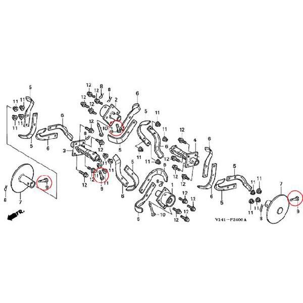 ホンダ（HONDA） ホンダ耕運機 パーツ FF300/F210/F220 標準サブ/P，Q