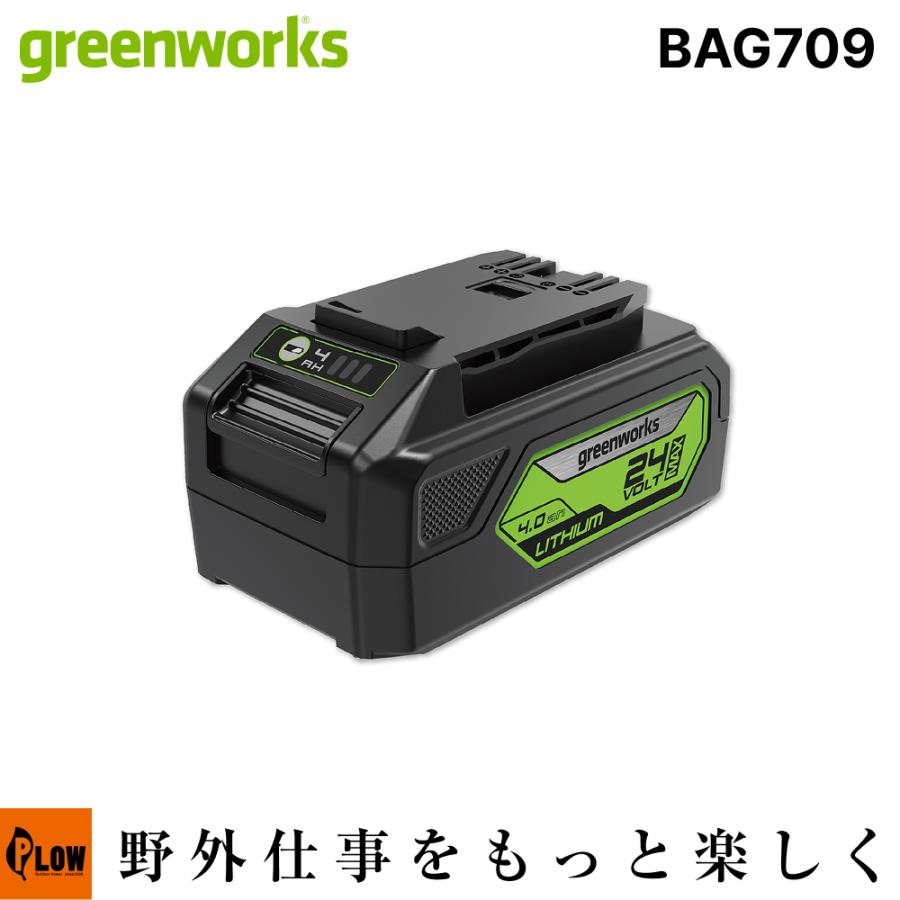 【特価商品】Greenworks(グリーンワークス) 24Vシリーズバッテリー充 Greenworks 24V 4.0Ah USB交換用バッテリー グリーン/グレー