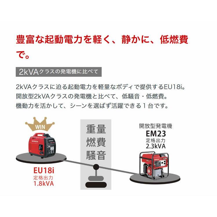 発電機 家庭用 ホンダ インバーター 発電機 EU18i 2年保証 送料無料｜honda-walk｜10