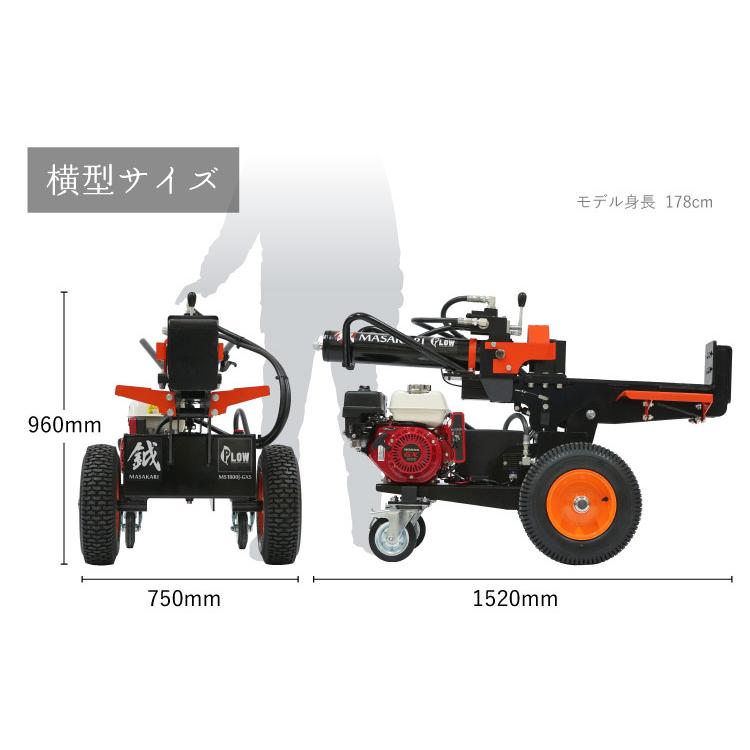 PLOW プラウ 薪割り機 MS1800J-GXS ホンダエンジン 縦横兼用 油圧式 18