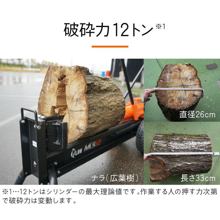 PLOW 「1月1〜3日はP5倍」「組立済み」プラウ 薪割り機 手動 12トン