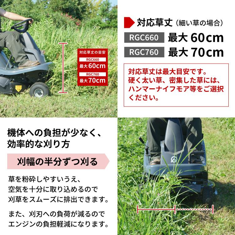 PLOW プラウ 乗用 芝・草刈り機 RGC660 刈幅660mm 5段階変速 サイド