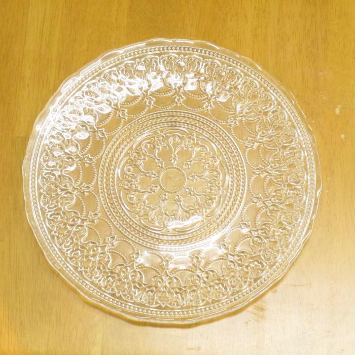 ワンピなど最旬ア ガラス プレート 皿 23cm アラベスクガラスプレートm 丸 クリア 食器 お皿 おしゃれ Discoversvg Com