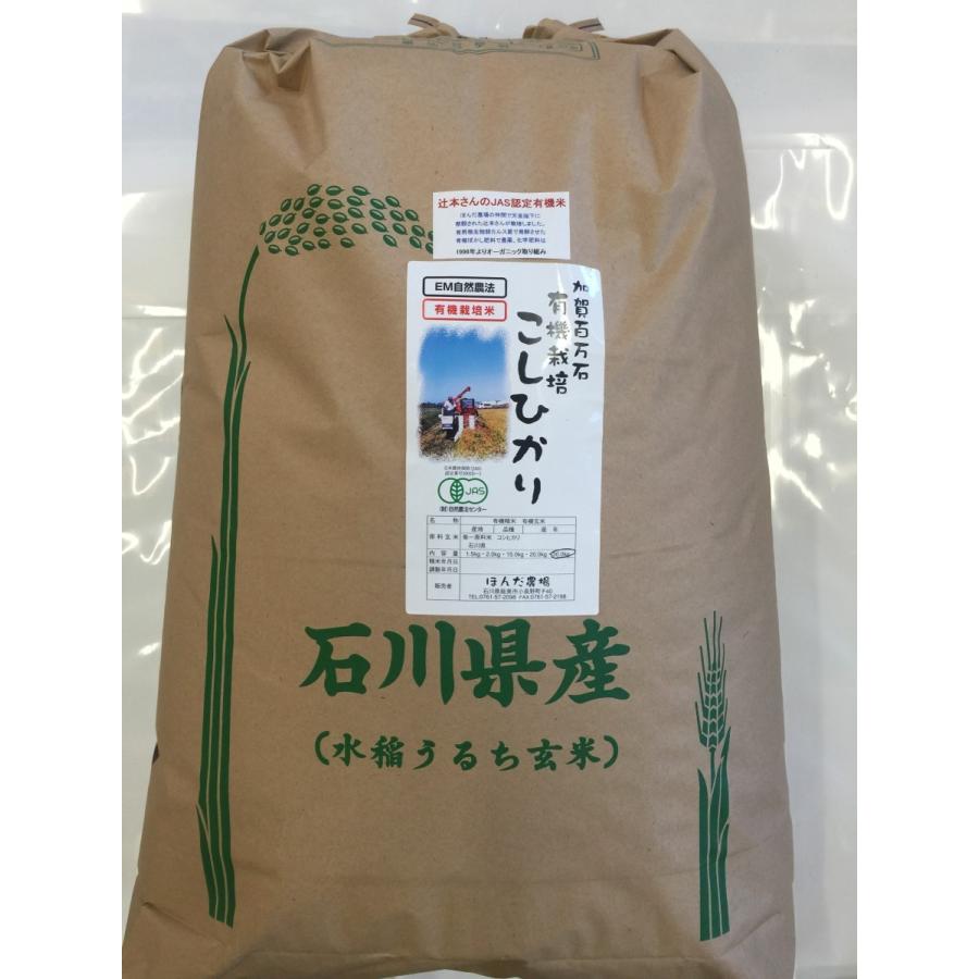 無農薬 有機米 白米 30kg コシヒカリ 自然農法 令和7年産 石川県産 辻本さんの有機栽培米 コシヒカリ お米