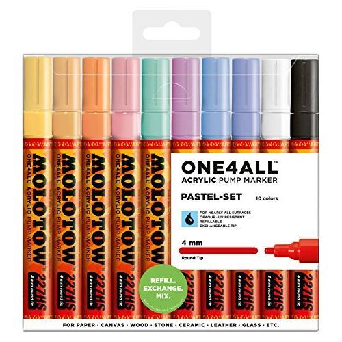 【新作からSALEアイテム等お得な商品満載】 227 One4All Molotow HS Paint Stifte Marker Lack Kit Pastell Set Basic 10er その他事務用品