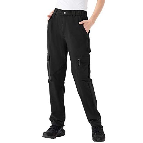 Rdruko Women's Hiking Pants Water-Resistant Quick Dry UPF 50 Travel Camping Work Pants Zipper Pockets 