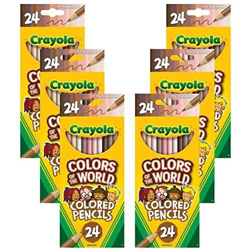 Crayola Colored Pencils Bulk Set, Colors of The World, 6 Sets of 24 New Pen YS0000040630678998