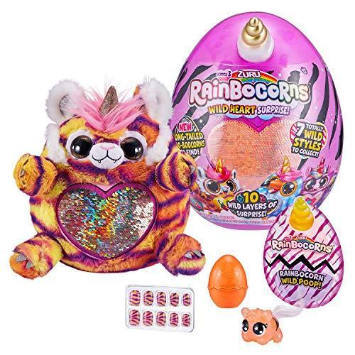 【メール便送料無料対応可】 Heart Wild Rainbocorns Surprise Anima Stuffed Plush Collectible 11" ー Tiger 電子玩具