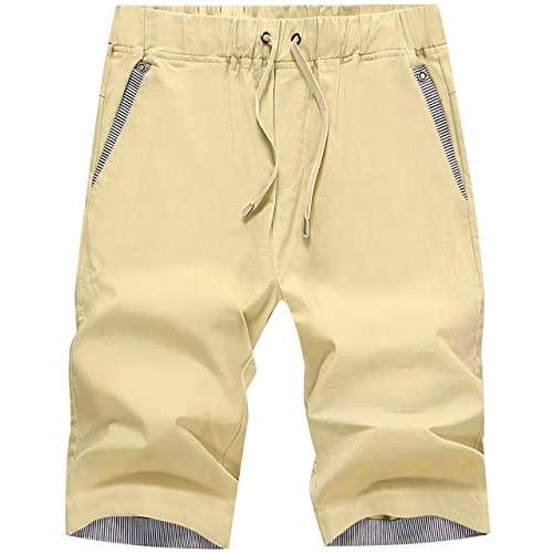 Janmid Mens Casual Shorts Drawstring Slim Fit Shorts for Men Light