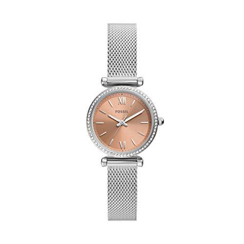 通販でクリスマス Quartz Mini Carlie Women's Fossil Stainless Co Watch, ThreeーHand Mesh Steel 腕時計用ベルト、バンド