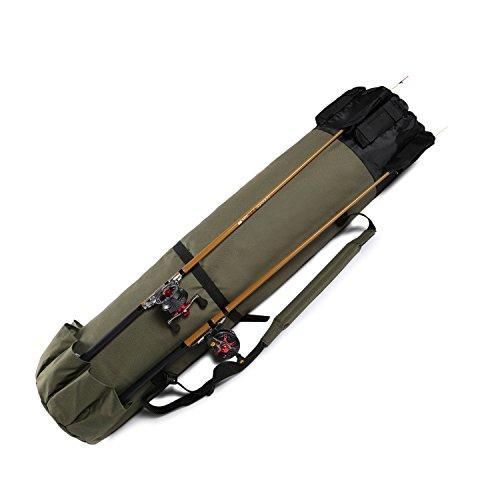 Army Green) ー AMOMO Portable Fishing Rod Bag Pole and Reel