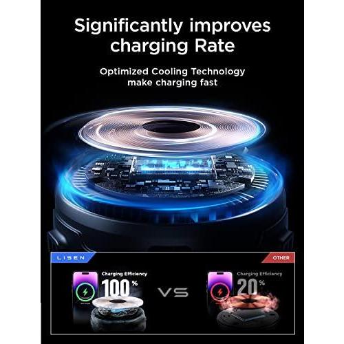 日本売 Compatible for MagSafe Car Mount Charger， Ice Cooling Charging LISEN 15W Wi