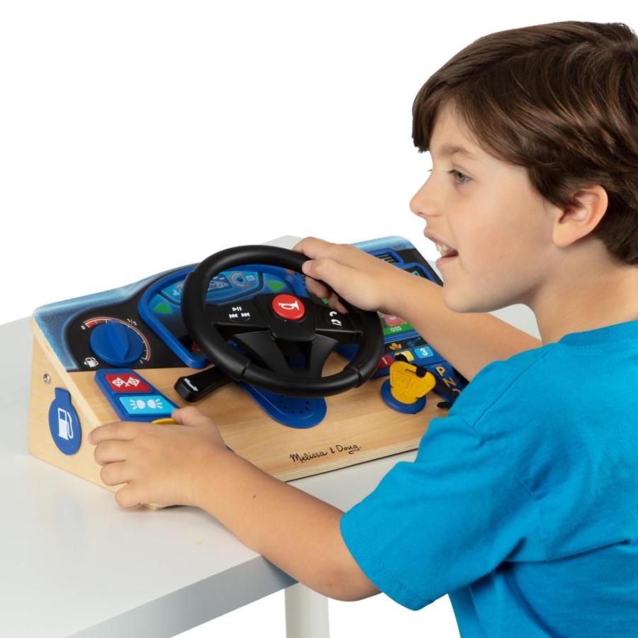 限定カラー Melissa & Doug Vroom & Zoom Interactive Wooden Dashboard Steering Wheel Pre
