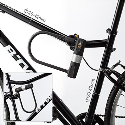 人気アイテム 自転車用ケーブル付きU字ロックー ViaVelo自転車用耐久U字ロックは、ロード用自転車、マウンテンバイク、電動自転車、折りたたみ自転車のために作られ