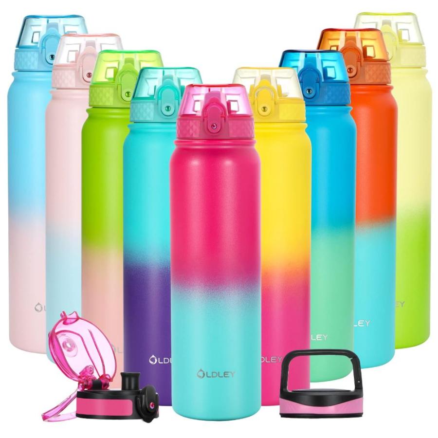 Stainless Steel Water Bottles 32 oz Insulated Water Bottle with Straw