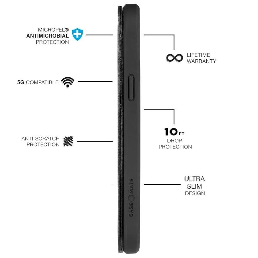 売れ済卸値 CaseーMate 財布型二つ折りケース iPhone 13 Pro Max対応 MAGSAFEアクセサリー&充電対応 10フィート 落下保護レザー