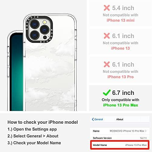 トライアスロン MOSNOVO iPhone 13 Pro Max用ケース キュートな雲プリント 女の子 レディース メンズ Buffertech 耐衝撃 透明T