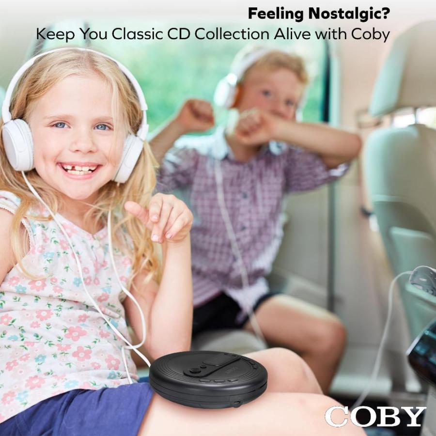 販売数No.1 COBY ポータブルCDプレーヤー スキップ保護 軽量 耐衝撃 音楽ディスクプレーヤー FMラジオとプロ品質のイヤホン付き 自宅の車や旅行に最適