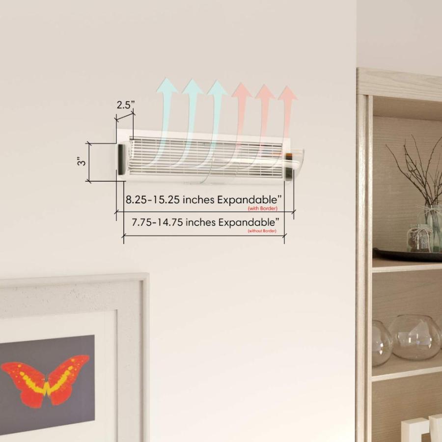 送料込み Home Intuition 調節可能な磁気熱と空気デフレクター 通気口 側壁 天井レジスター 4個パック