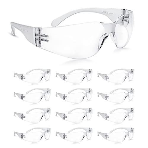 amoolo Clear Safety Glasses Bulk of 48, Protective Eyewear for Men