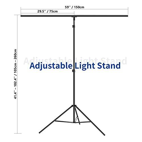 売上超高品質 NEEWER T字型 背景サポートスタンドキット 2.6m高さ調節可能な三脚スタンド 1.5m幅のクロスバー スプリングクランプx6とキャリングバッグ